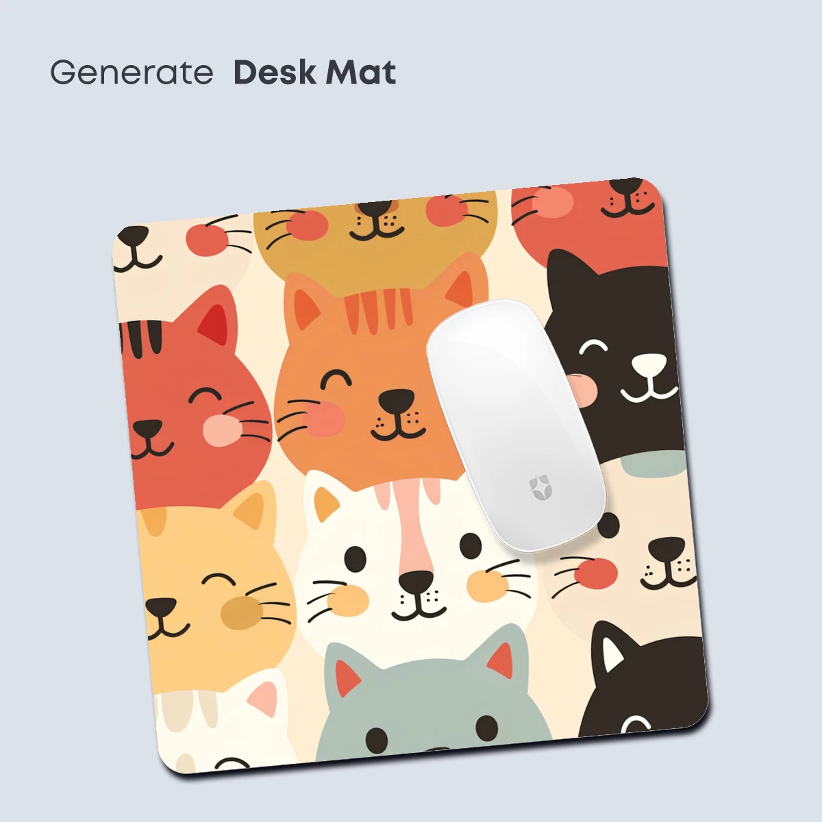 Charming Cat Faces: Whimsical Feline Grid Art - Image 4