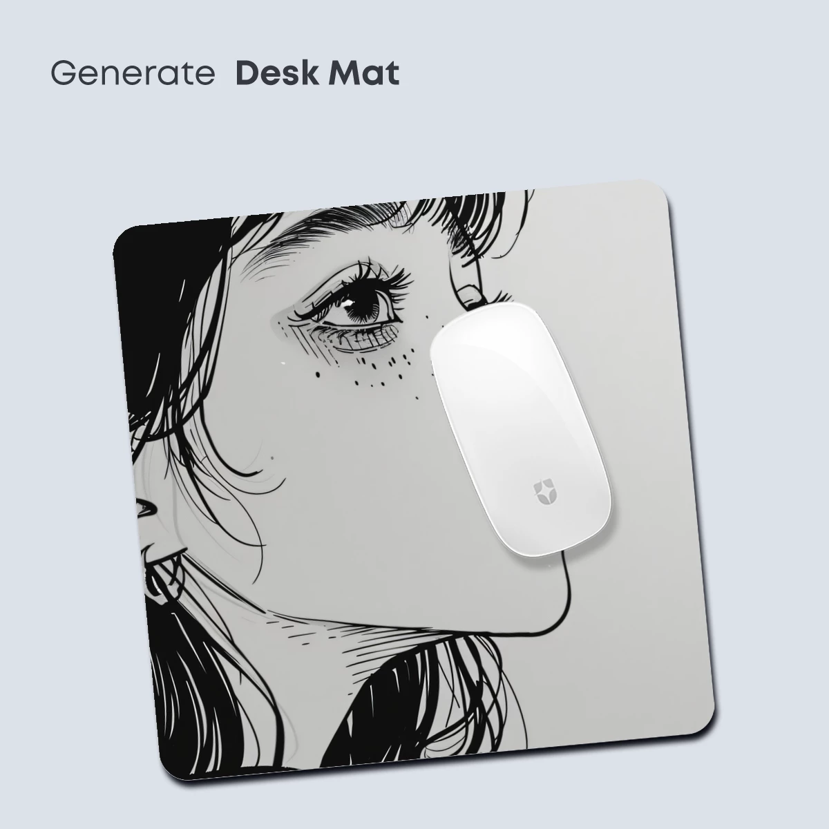 Monochrome Profile Elegance: Whimsical Line Art Portrait - Image 4