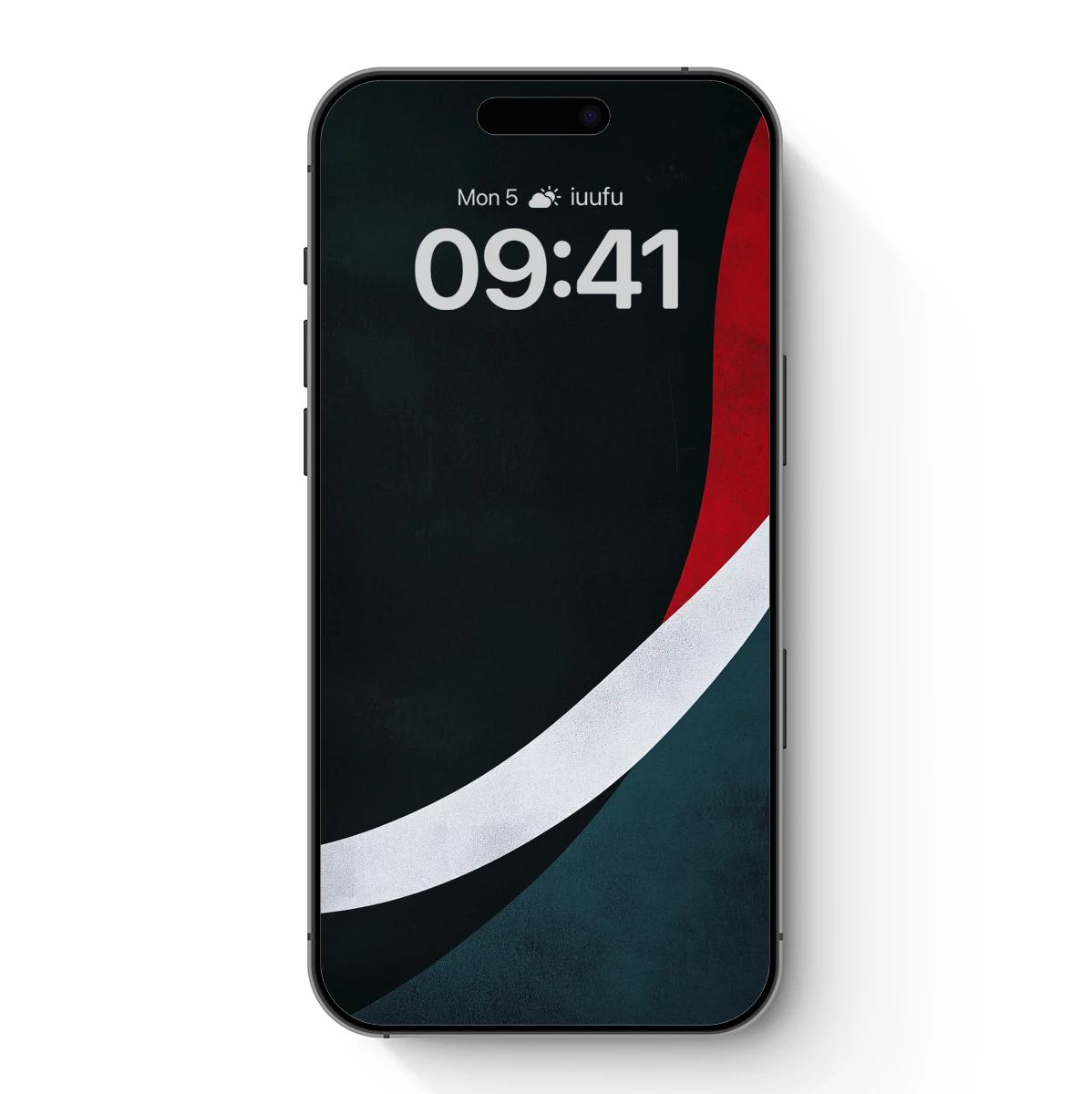 Abstract Crescent: Black, Red, and White Harmony