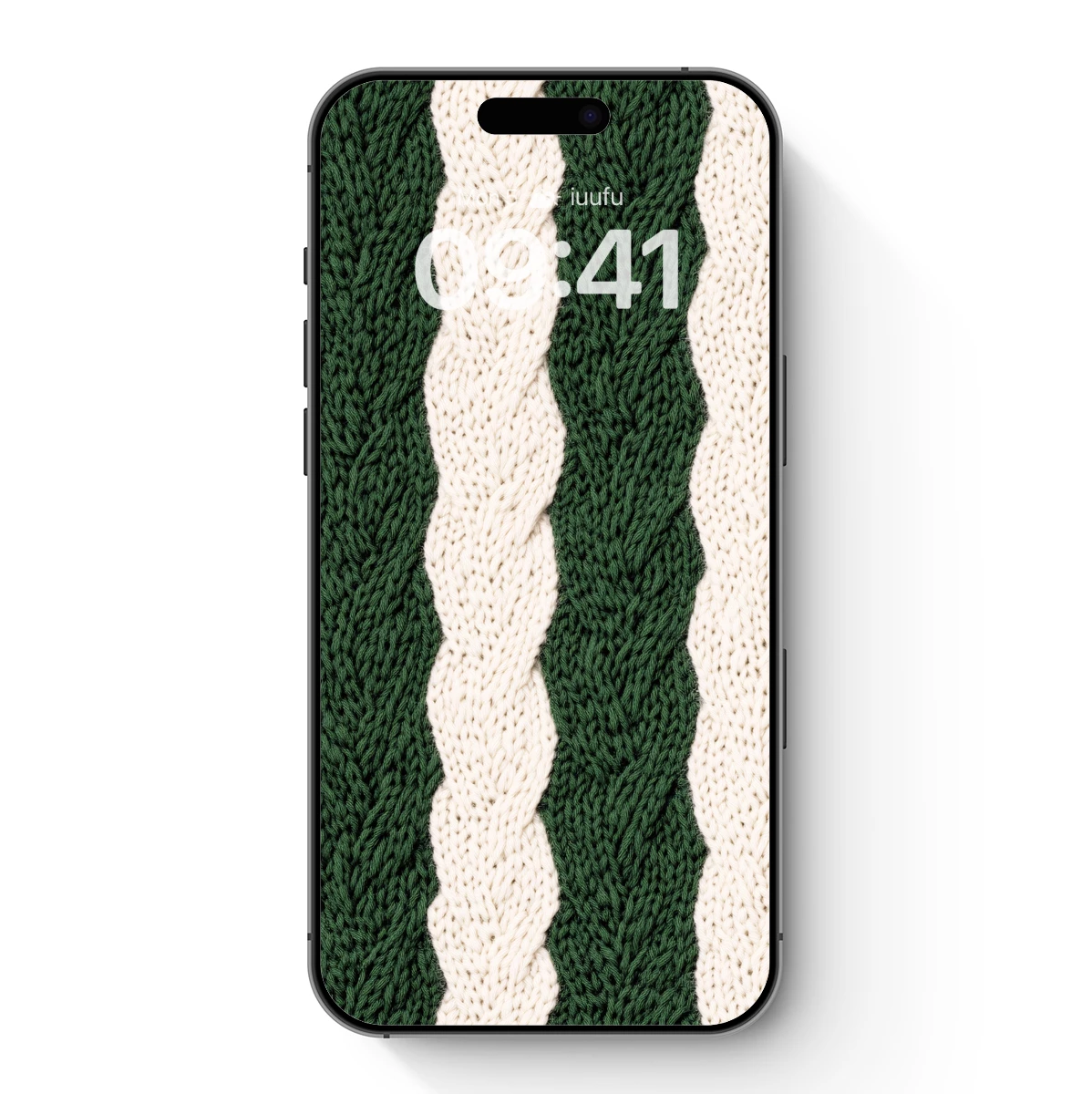 Knit Tapestry: Green and Cream Braided Elegance