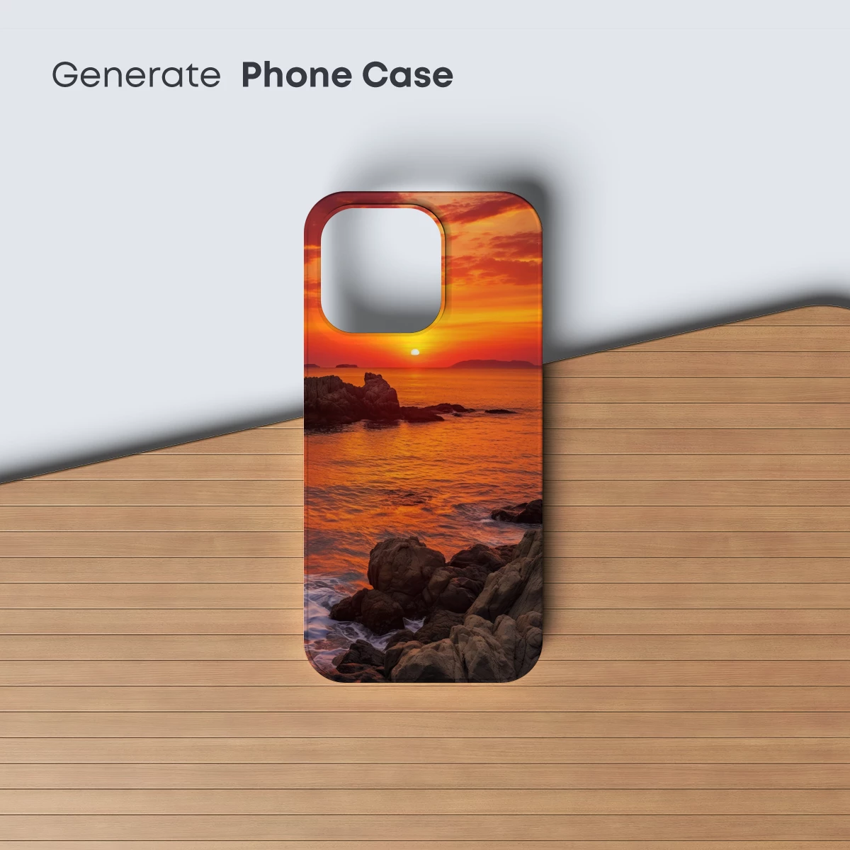Crimson Sunset Over Rocky Shores - Image 3