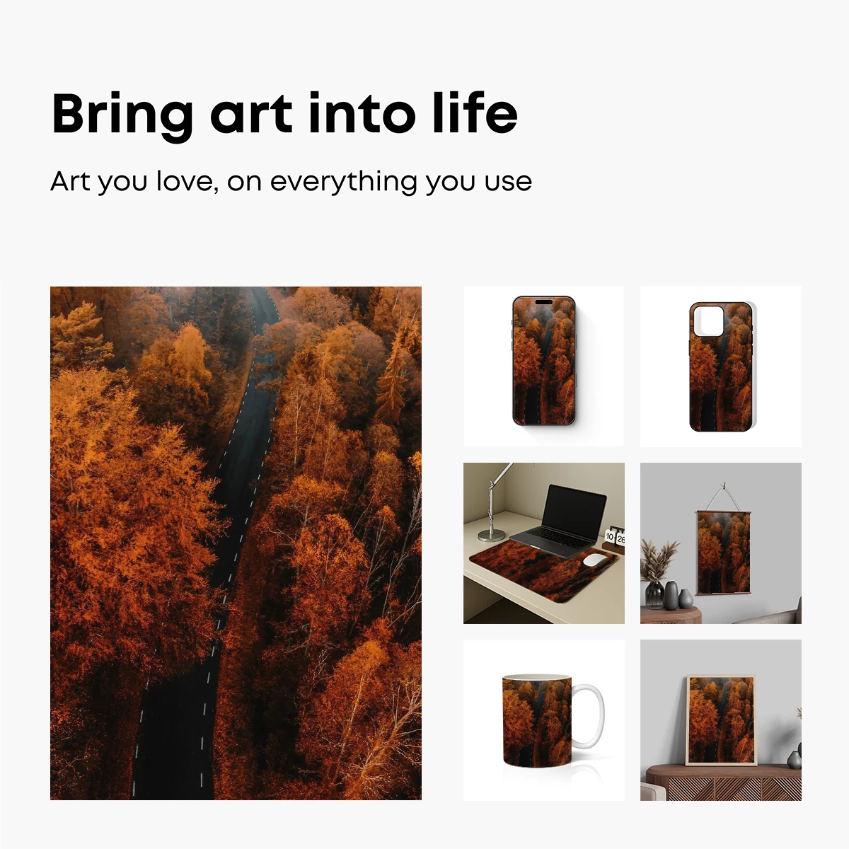 Autumnal Road Through Golden Forest - Image 2