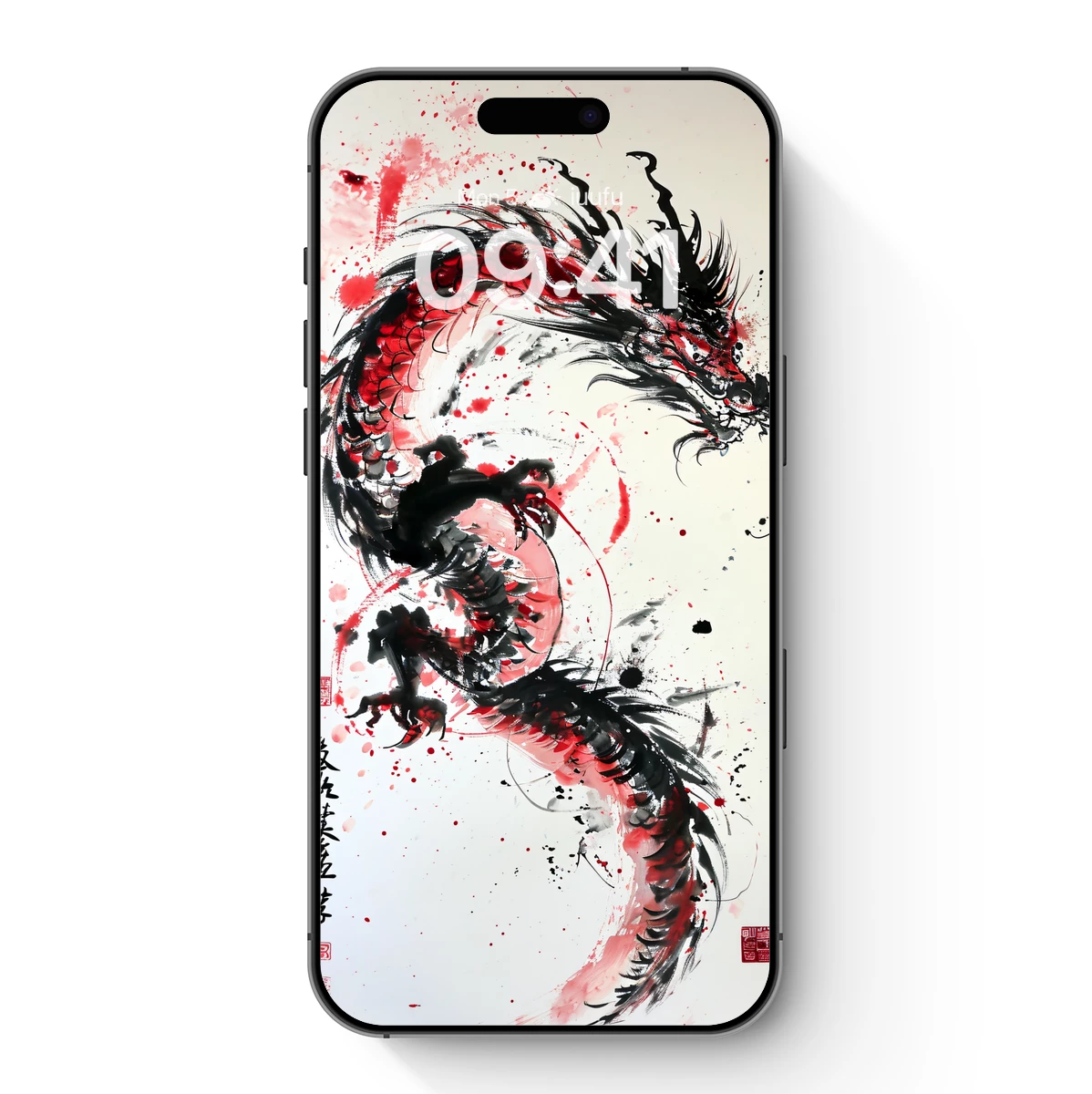 Ink Dragon's Fury: Red and Black Abstract Art