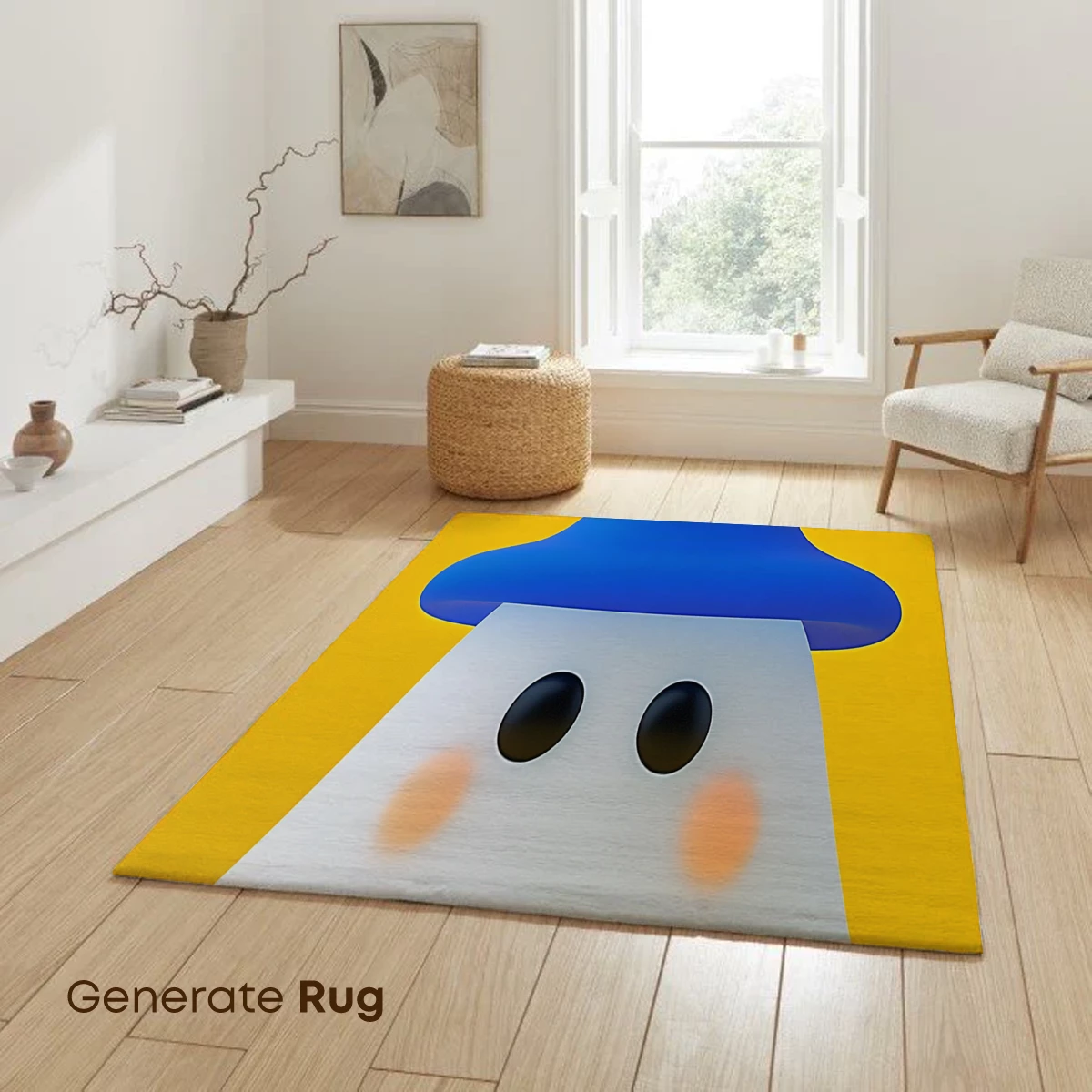 Charming Ghost in a Blue Hat: Whimsical Minimalism - Image 6