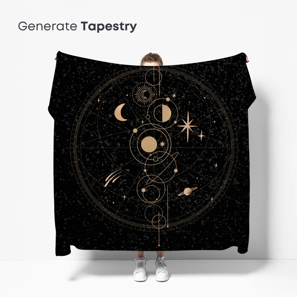 Celestial Mandala: Golden Moon Phases in Cosmic Harmony - Image 5