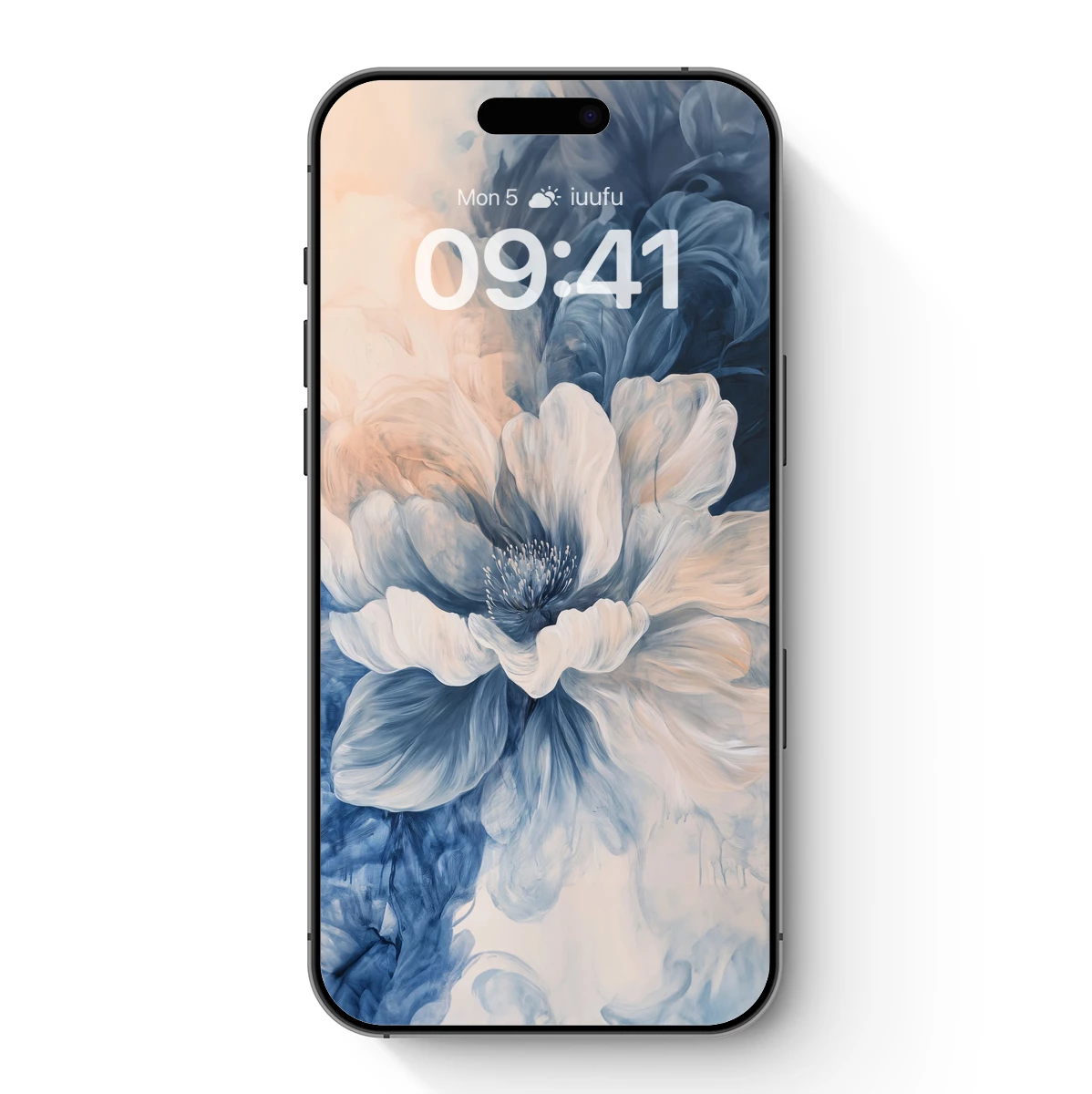 Ethereal Bloom: Blue and Peach Floral Fusion