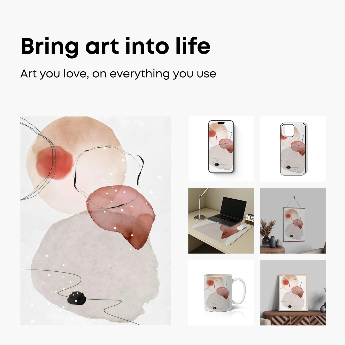 Abstract Watercolor Harmony: Flowing Ink and Soft Blends - Image 2