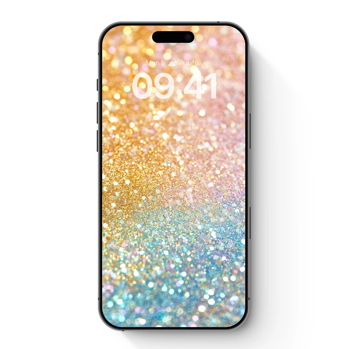 Glitter Gradient Symphony: Gold to Aqua Sparkle