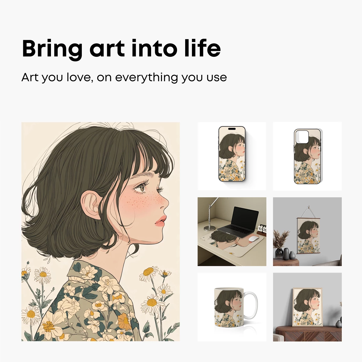 Floral Whispers: A Portrait in Bloom - Image 2