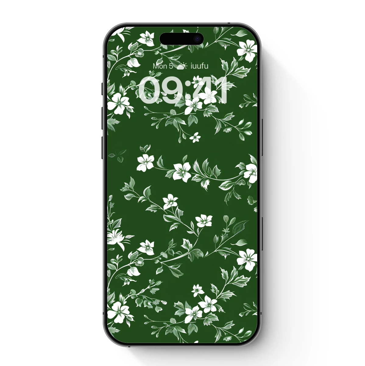 Elegant White Blossoms on Emerald Green