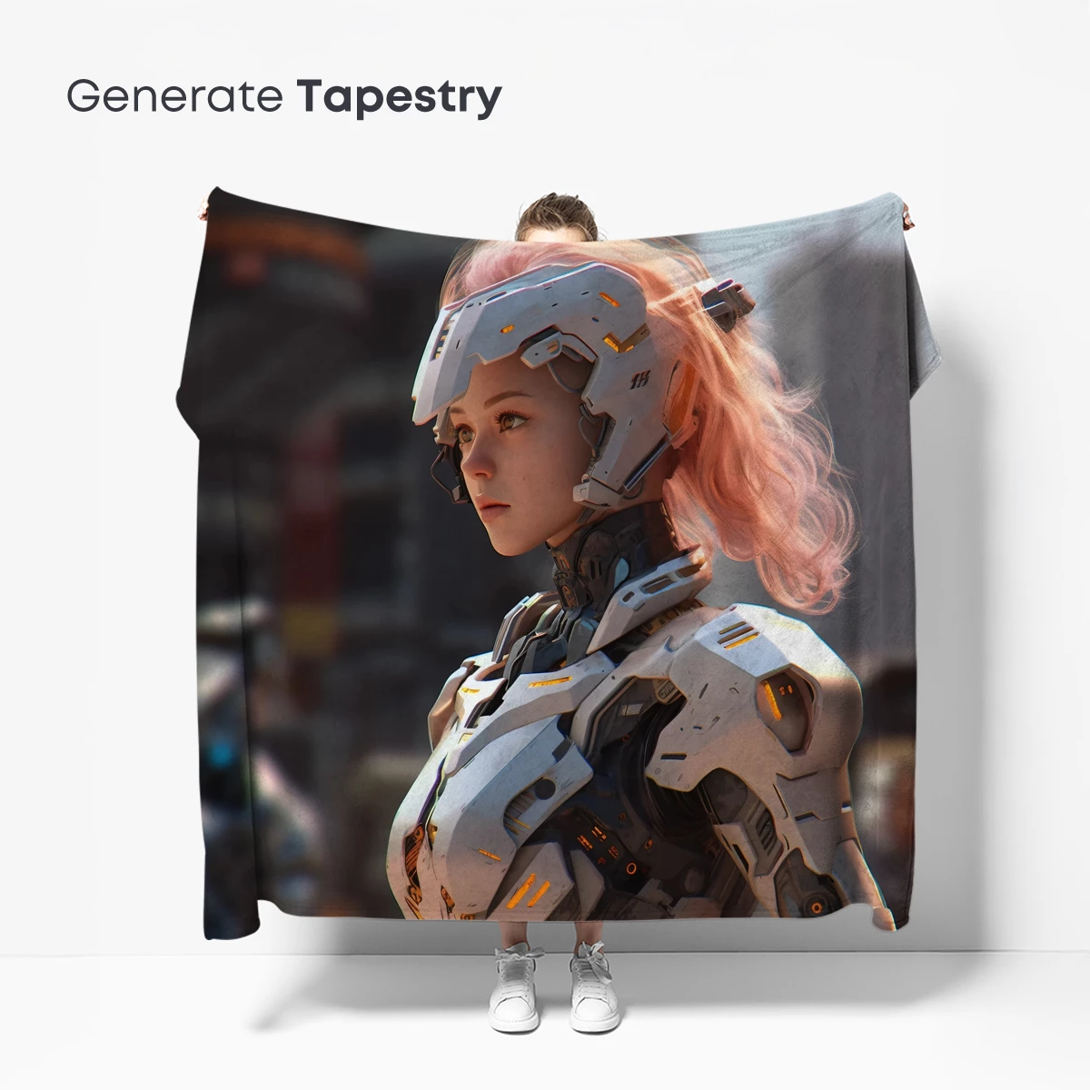 Cyberpunk Vanguard: Futuristic Warrior in White Armor - Image 5