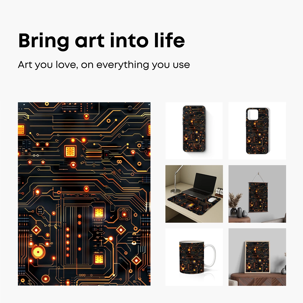 Glowing Circuit Symphony: Futuristic Tech Art - Image 2