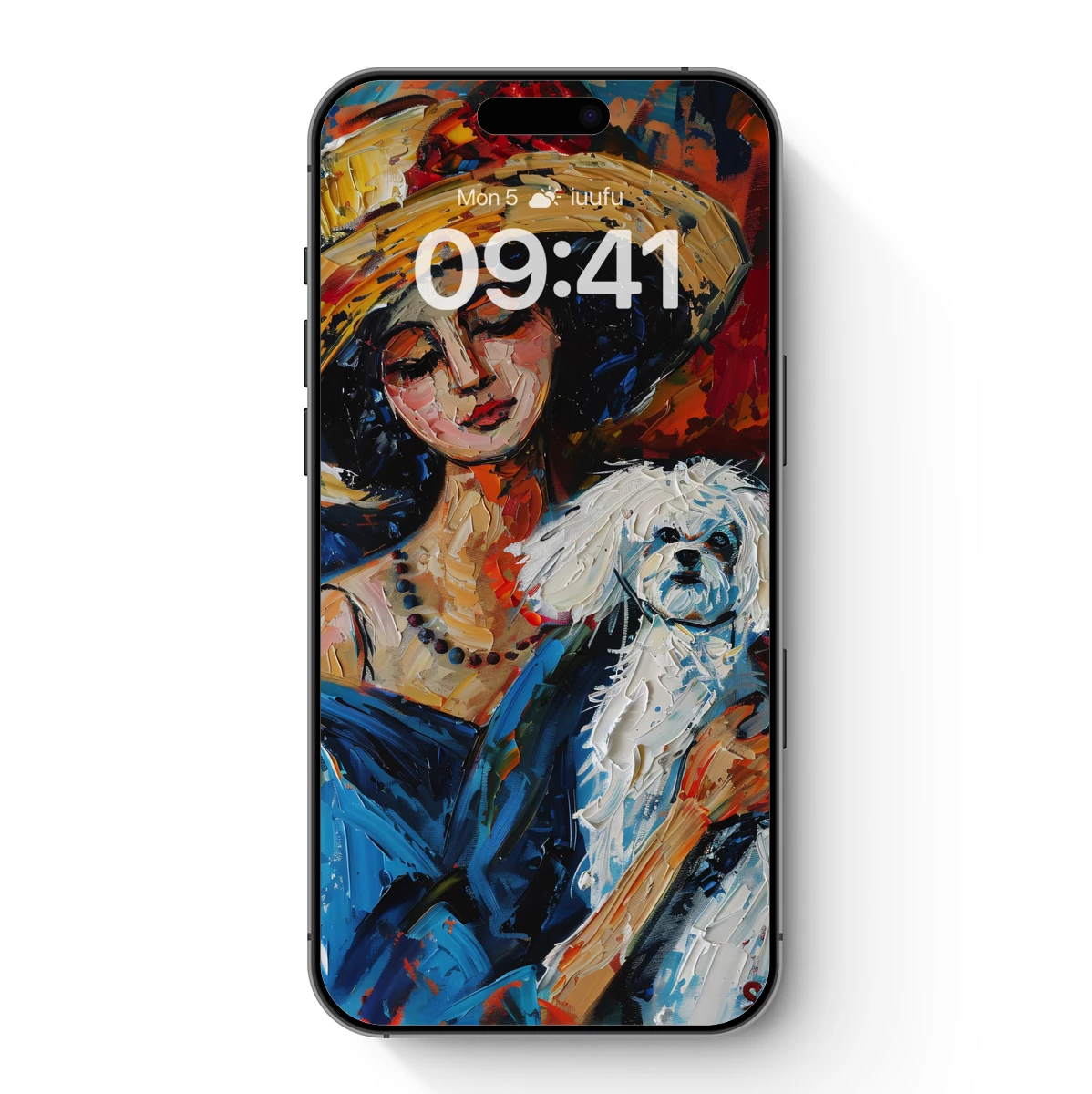 Elegant Bond: Impressionist Lady and Her Fluffy Companion