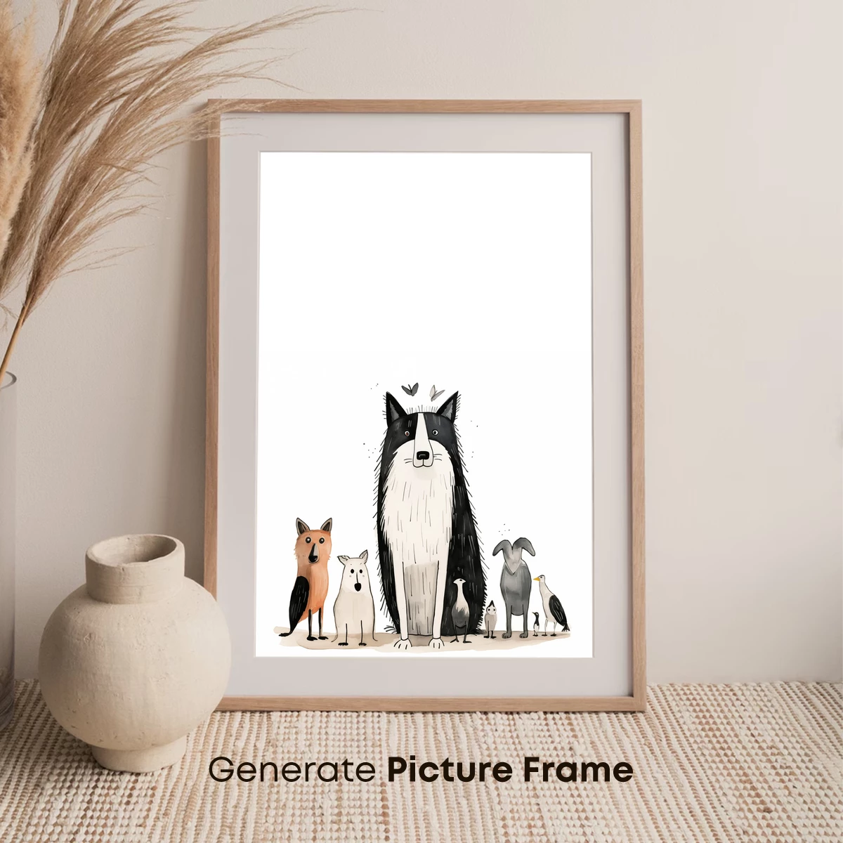 Canine Crew: A Whimsical Gathering of Dogs and Birds - Image 7