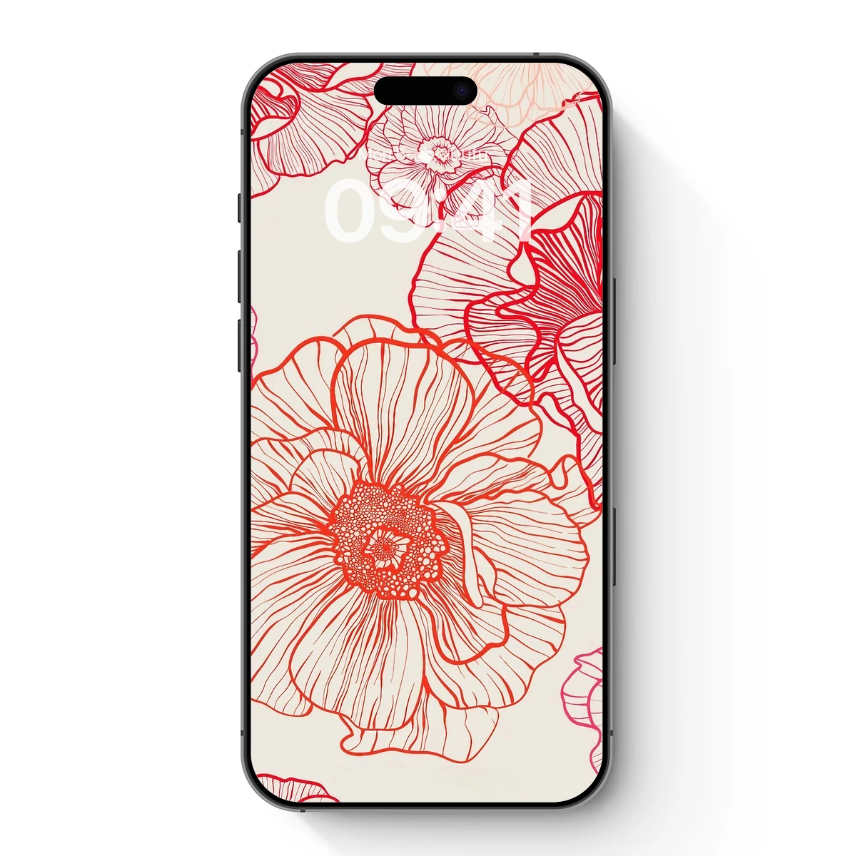 Crimson Line Art Florals