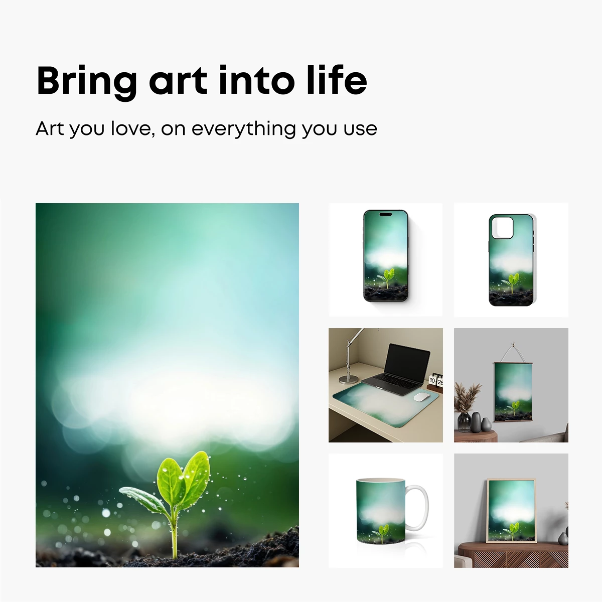 Emerging Green Hope: Sprout Against Soft Bokeh - Image 2