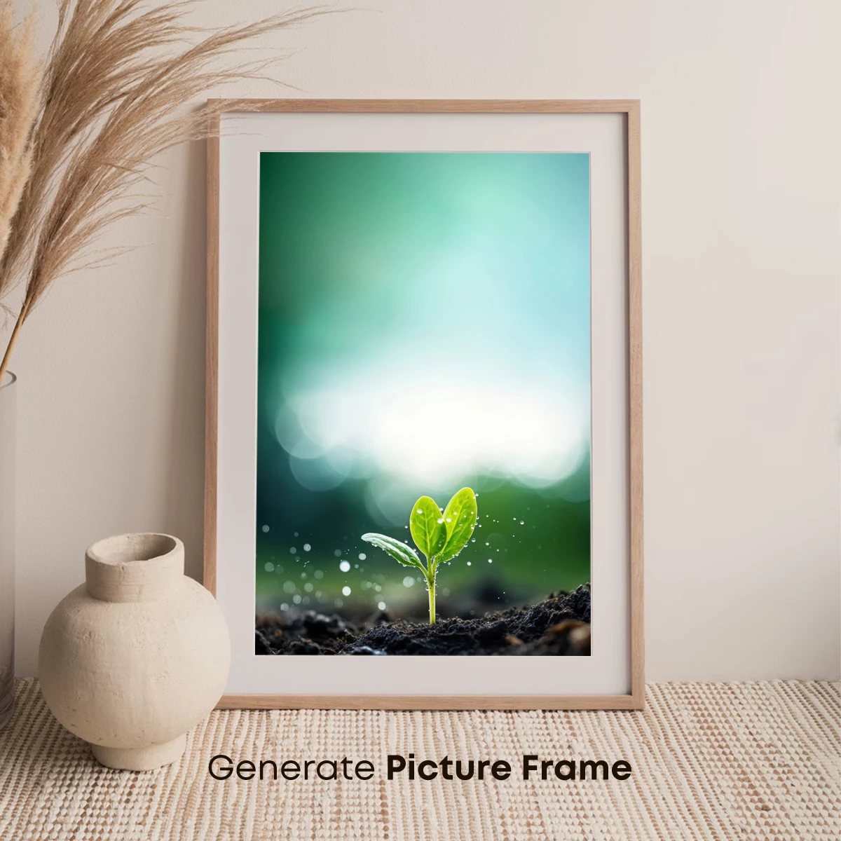 Emerging Green Hope: Sprout Against Soft Bokeh - Image 7