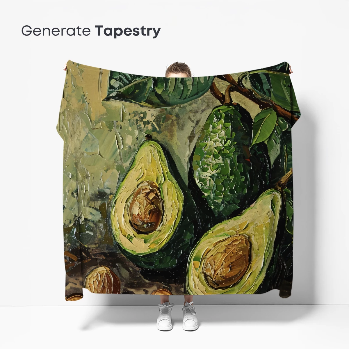 Avocado Symphony: Textured Oil Painting - Image 5