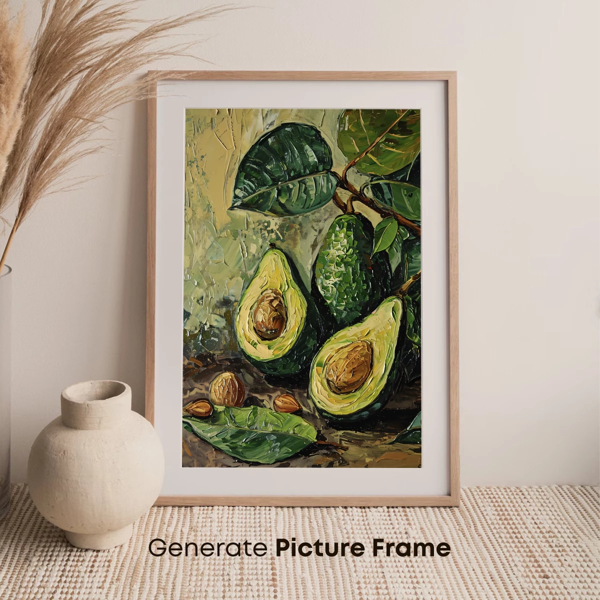 Avocado Symphony: Textured Oil Painting - Image 7