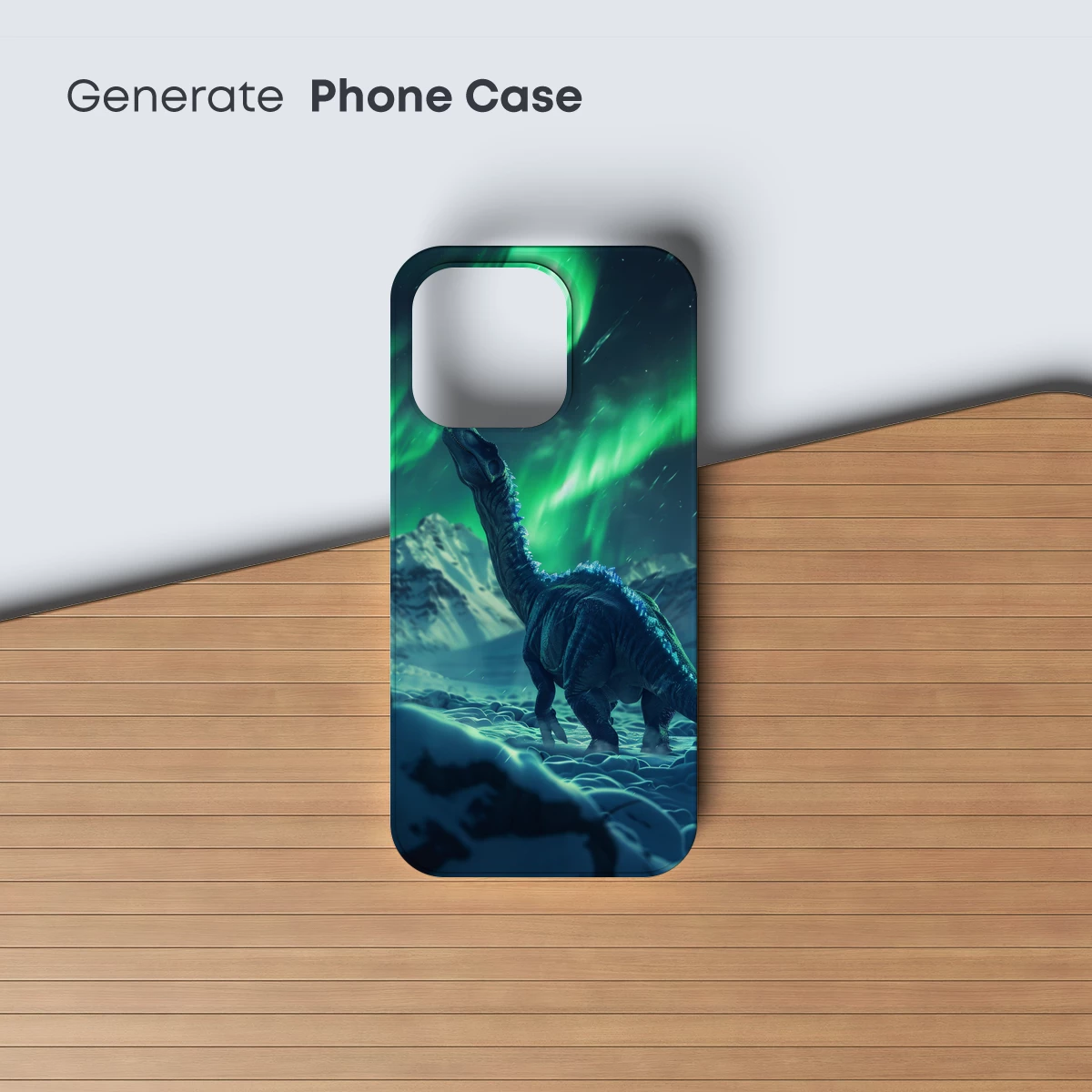 Dinosaur Under Aurora: Frozen Prehistoric Dream - Image 3