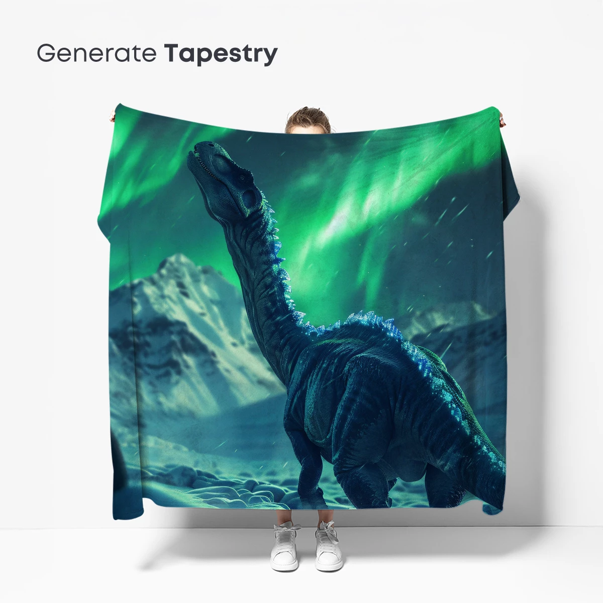 Dinosaur Under Aurora: Frozen Prehistoric Dream - Image 5