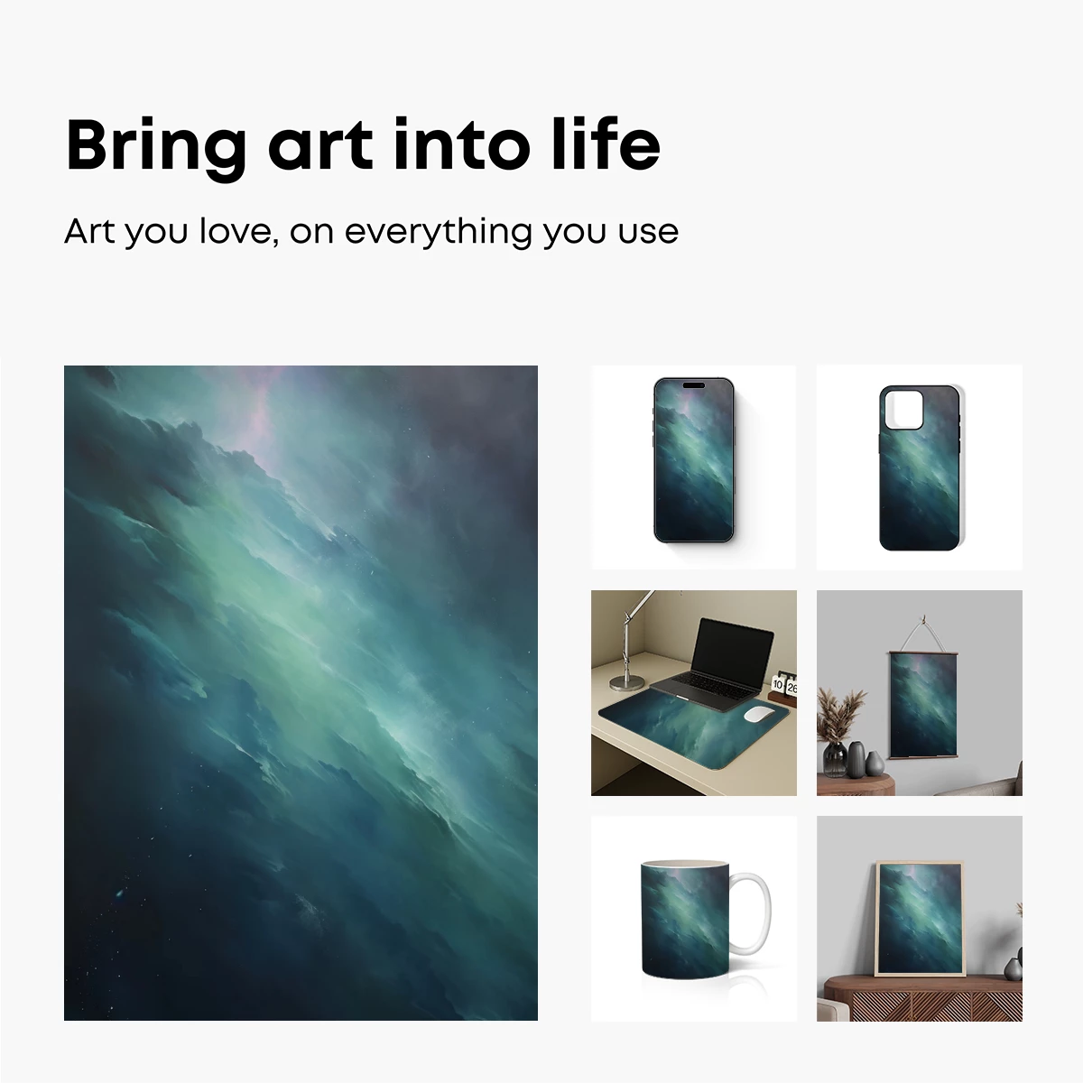 Ethereal Nebula Waves: Cosmic Ocean Fusion - Image 2
