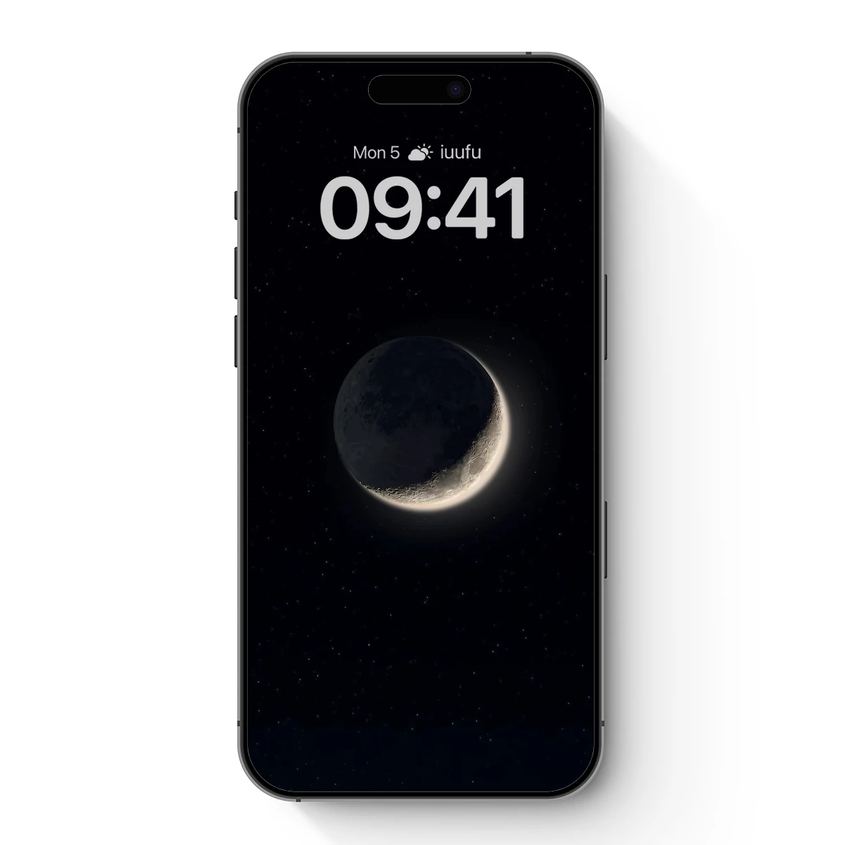 Crescent Moon in Starlit Night