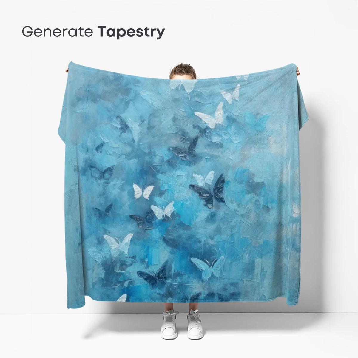 Ethereal Butterfly Swarm in Azure Hues - Image 5