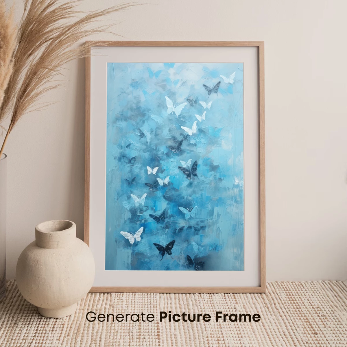 Ethereal Butterfly Swarm in Azure Hues - Image 7