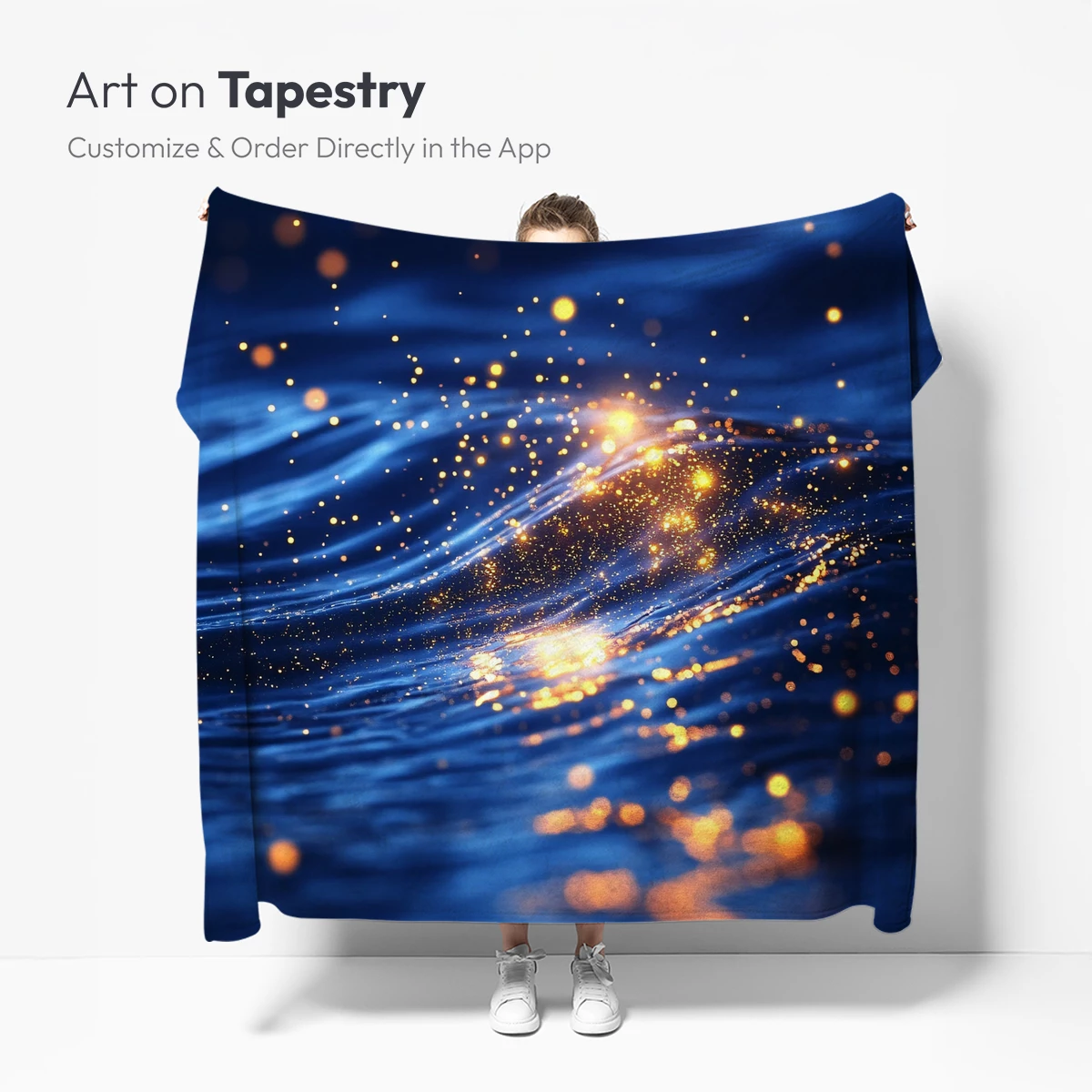 Golden Sparkles on Blue Waves - Image 5