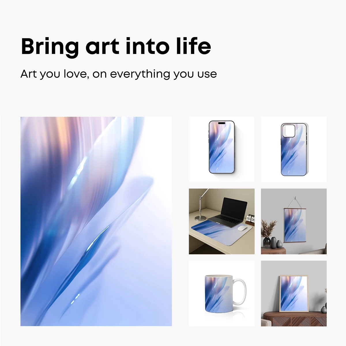 Ethereal Glass Petals: A Symphony in Blue - Image 2