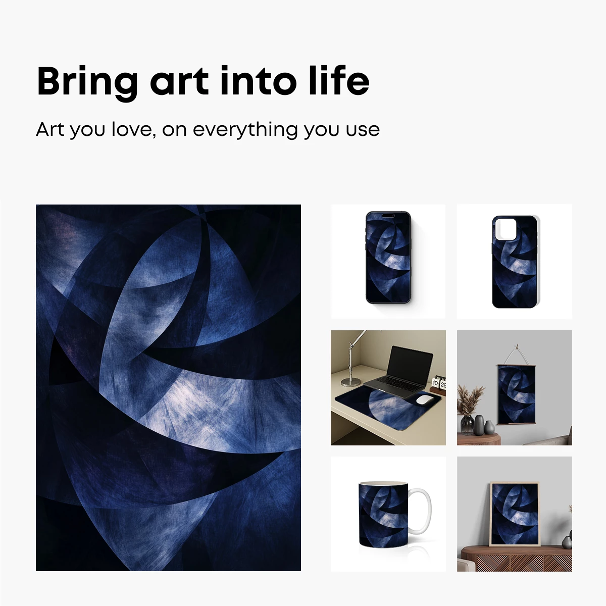 Ethereal Blue Spirals: A Dance of Light and Shadow