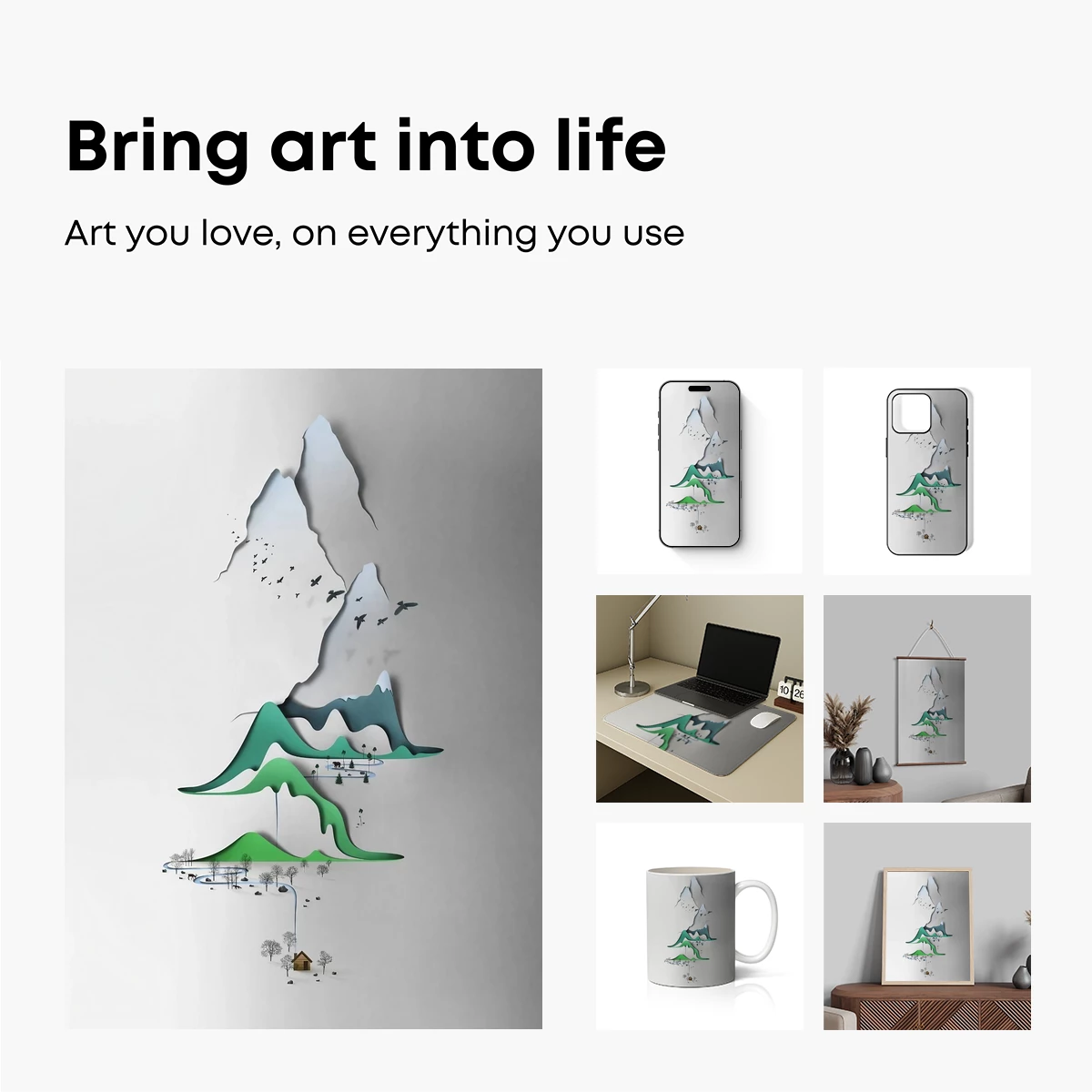 Layered Mountain Odyssey: A Paper Art Adventure - Image 2