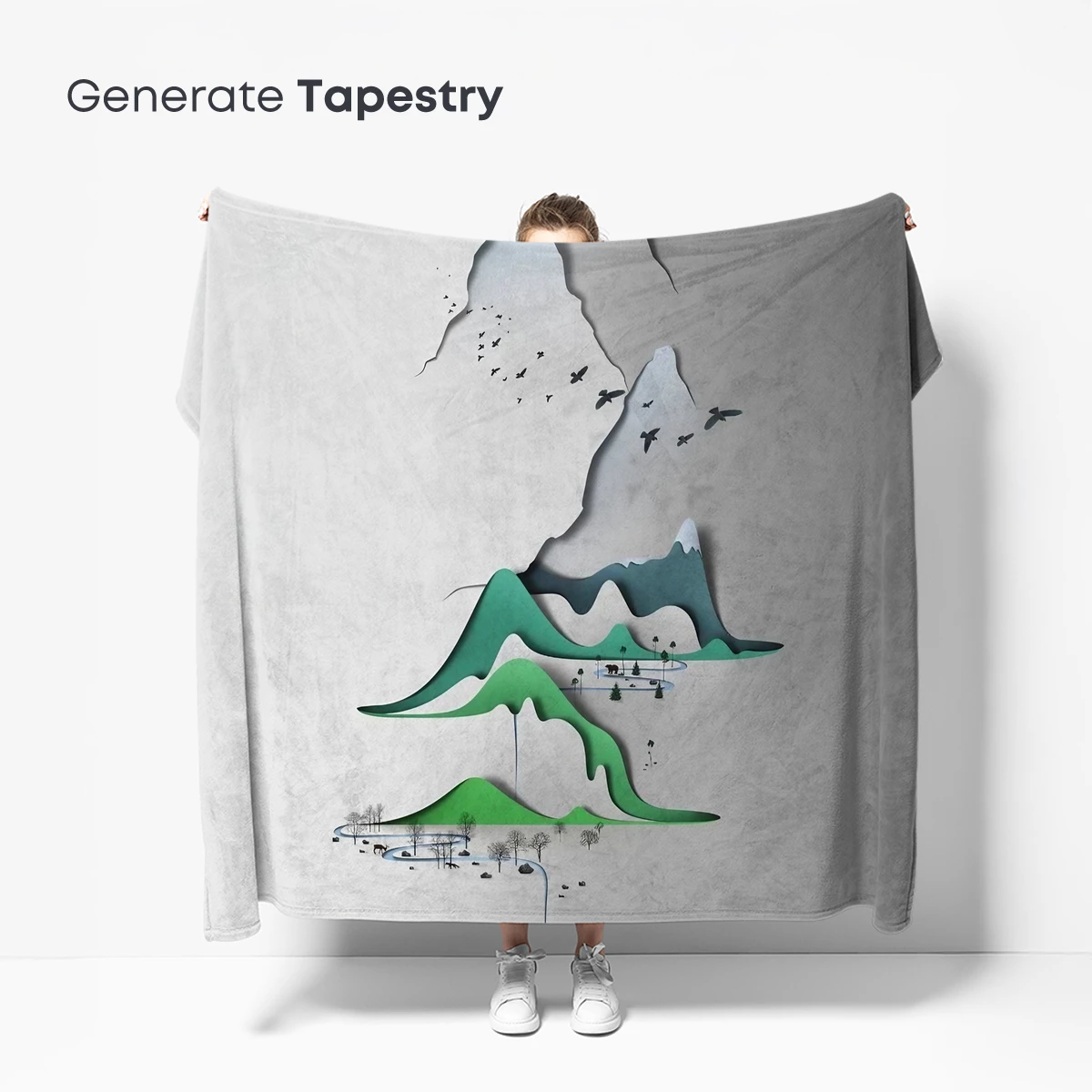 Layered Mountain Odyssey: A Paper Art Adventure - Image 5