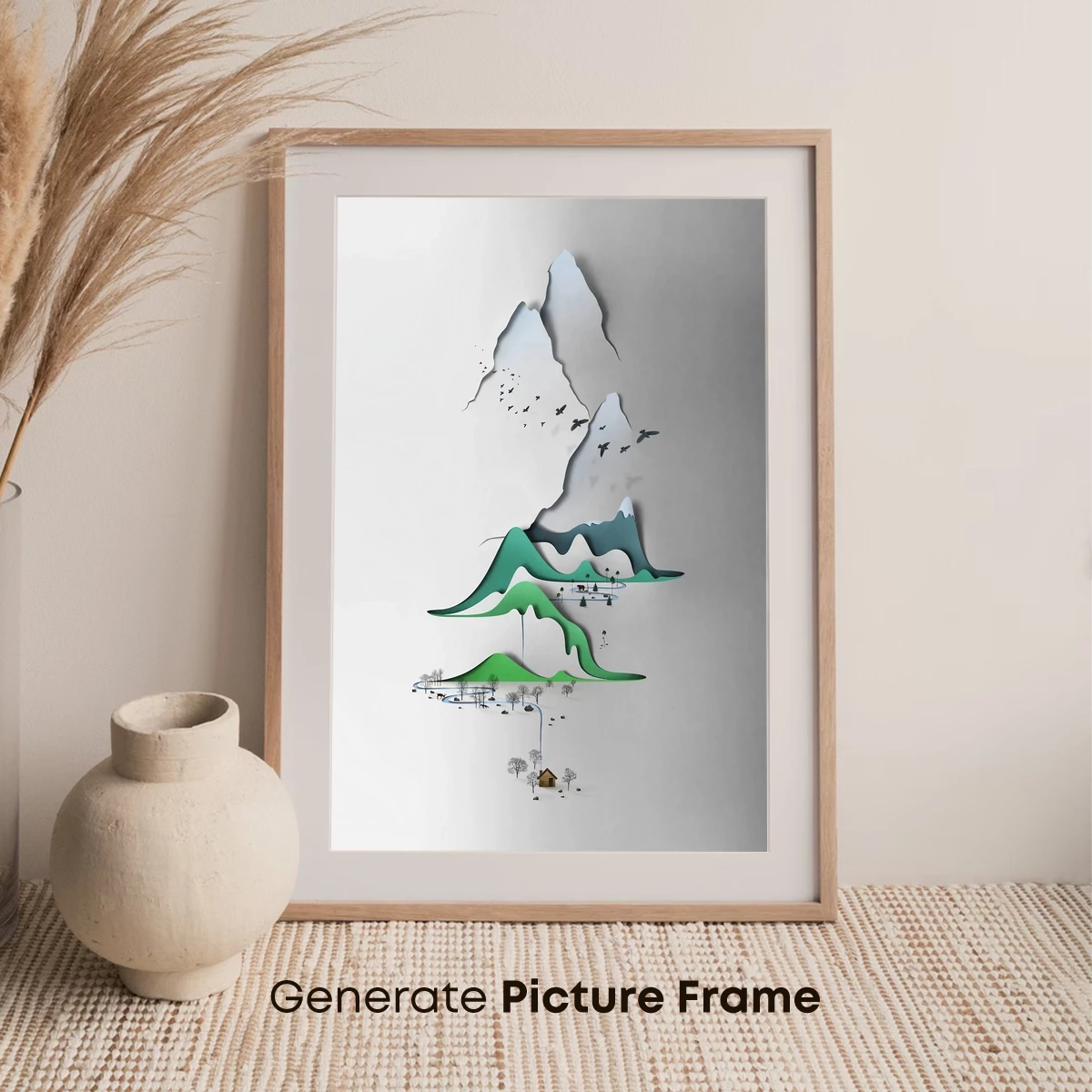 Layered Mountain Odyssey: A Paper Art Adventure - Image 7