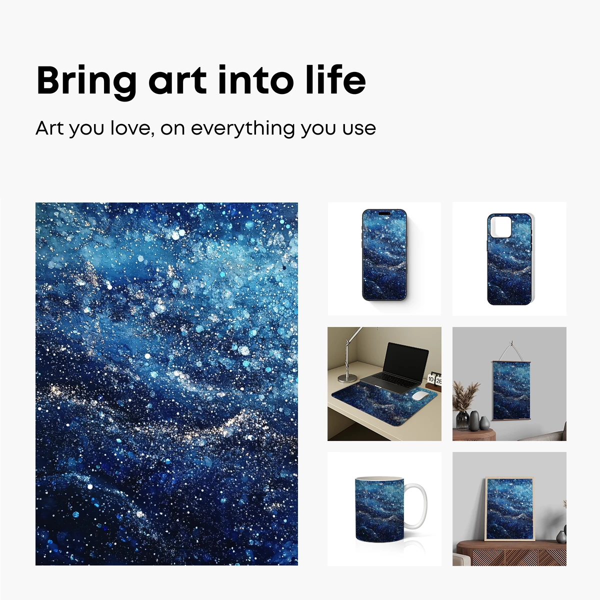 Cosmic Swirl: A Galaxy's Dance in Blue - Image 2