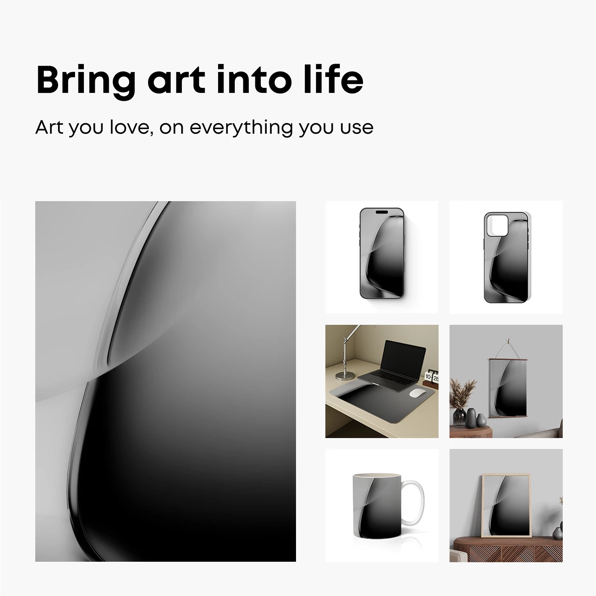 Elegant Curve: Monochrome Minimalism - Image 2