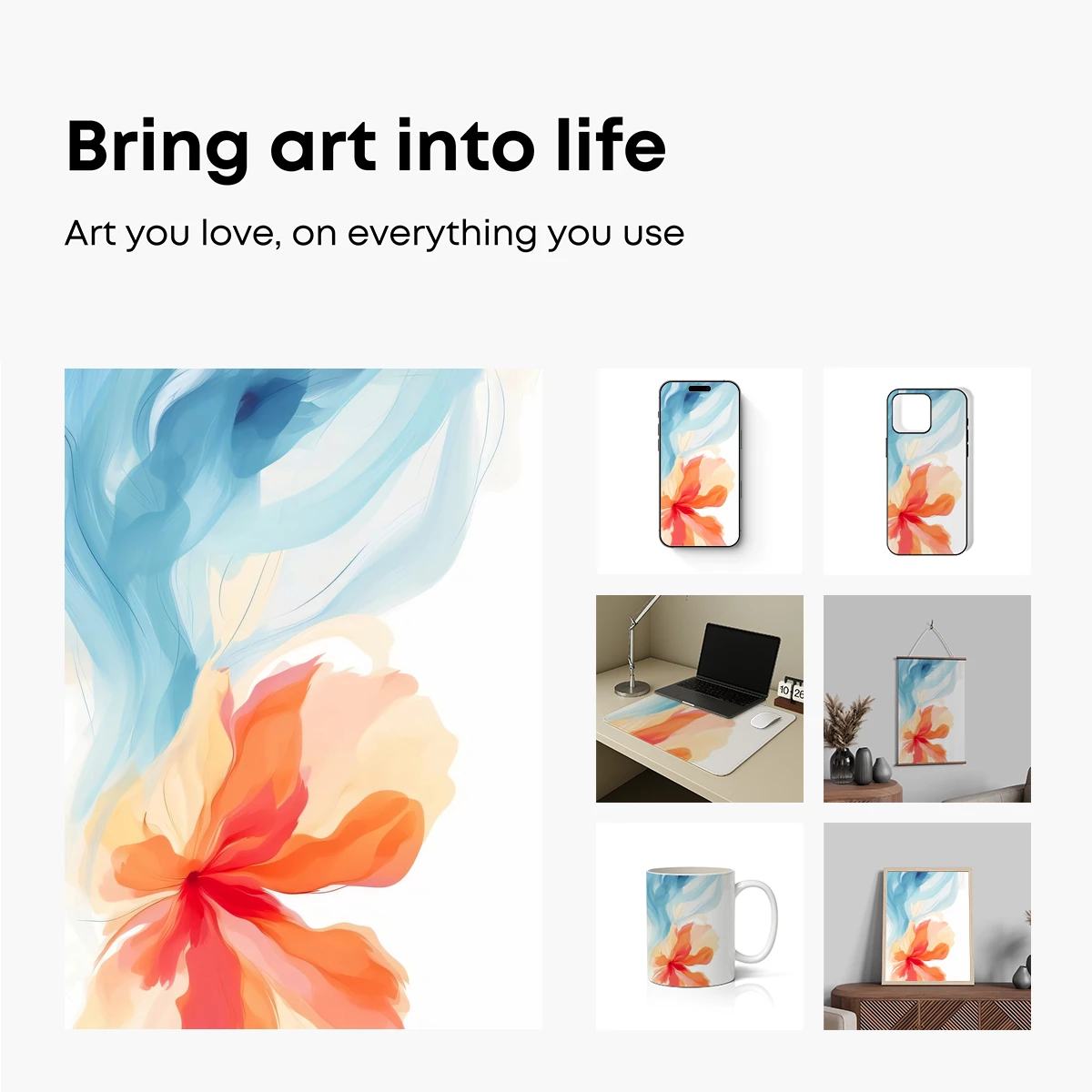 Abstract Blossom: Fusion of Fire and Ice - Image 2