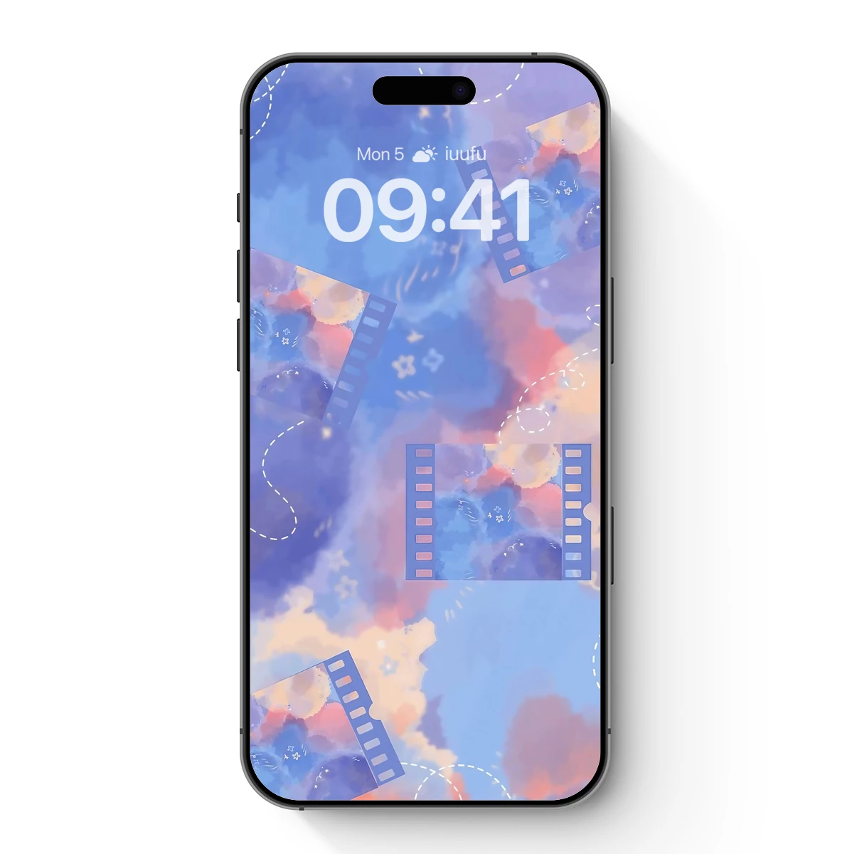 Filmstrip Dreams: Pastel Clouds and Stars