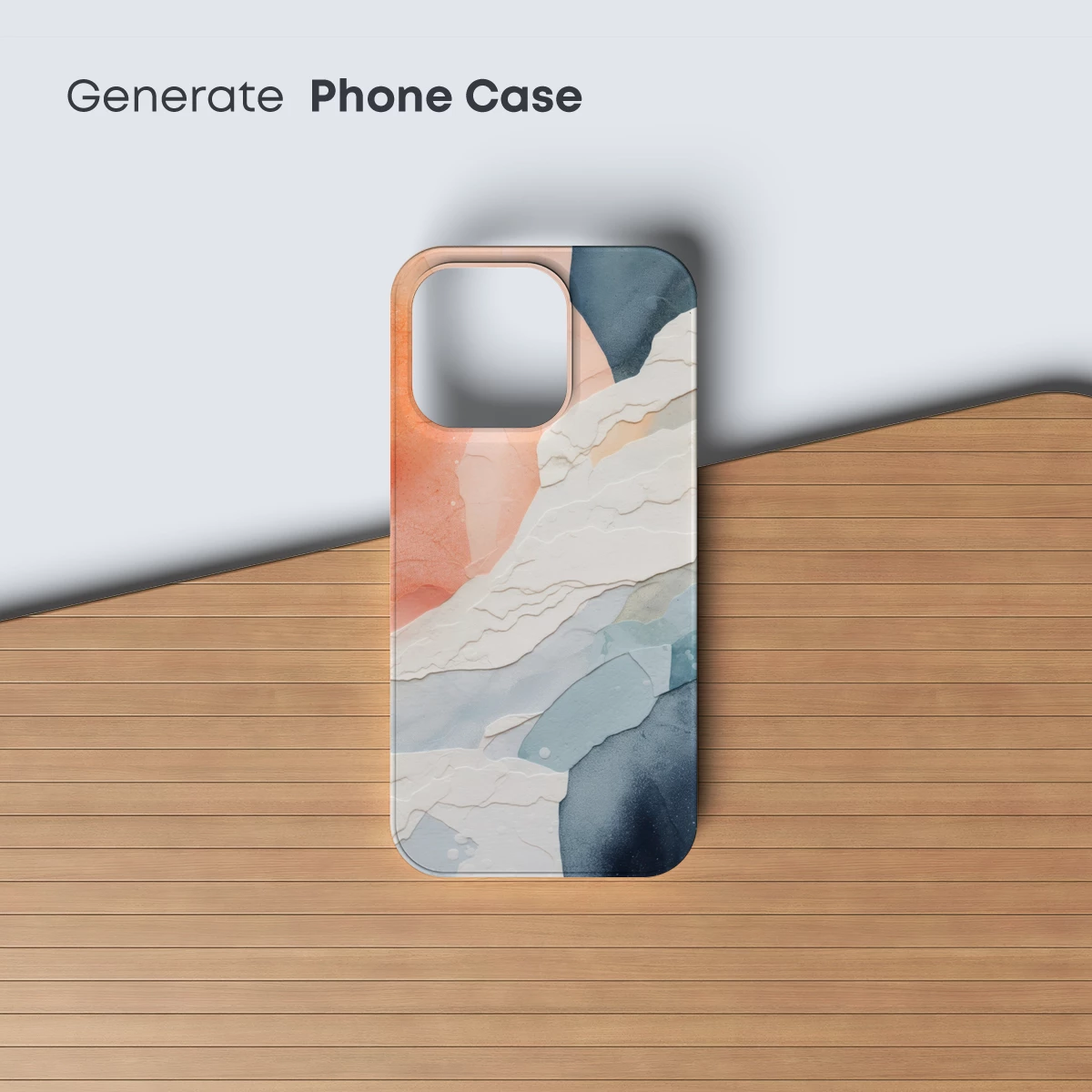 Abstract Watercolor Fusion: Peach and Teal Harmony - Image 3