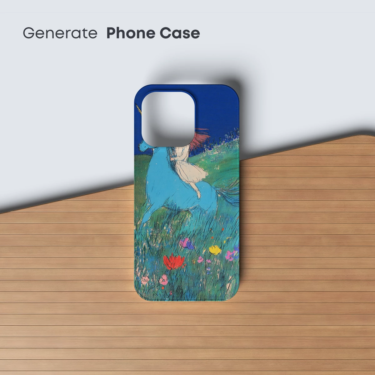 Enchanted Ride: Girl and Unicorn in a Floral Dreamland - Image 3