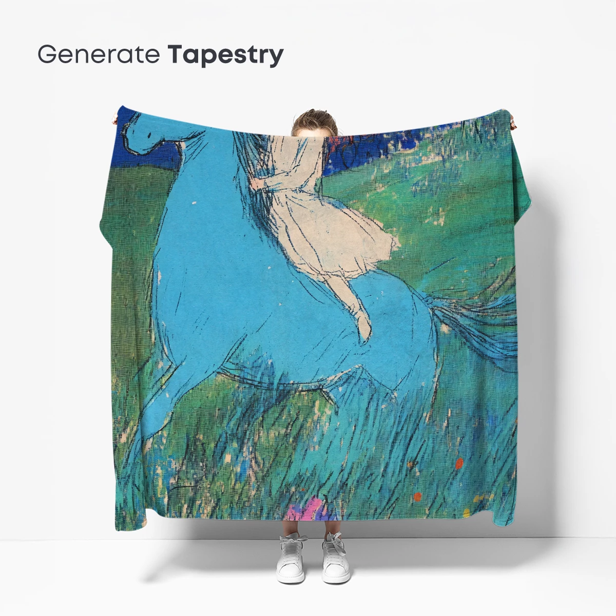 Enchanted Ride: Girl and Unicorn in a Floral Dreamland - Image 5