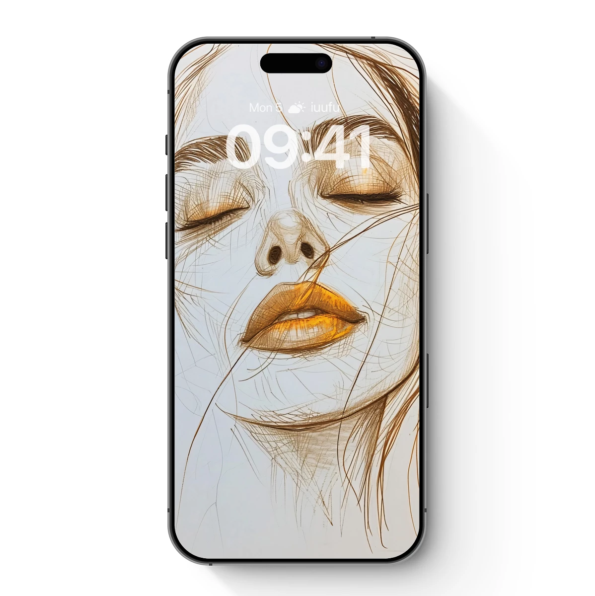 Golden Whisper: Ethereal Portrait in Soft Lines Golden Whisper: Ethereal Portrait in Soft Lines