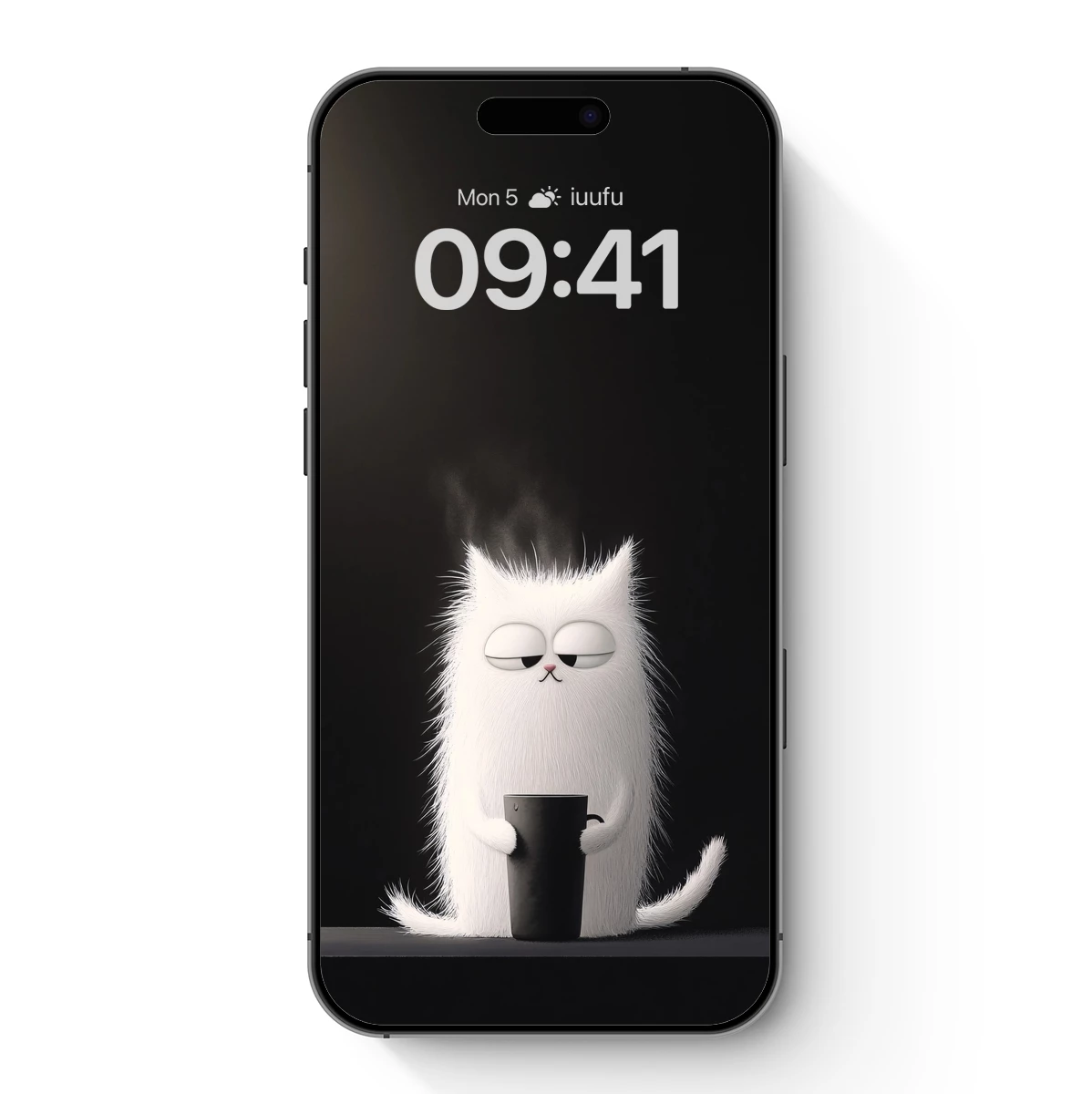 Cozy Cat with Steamy Mug: Whimsical Minimalism