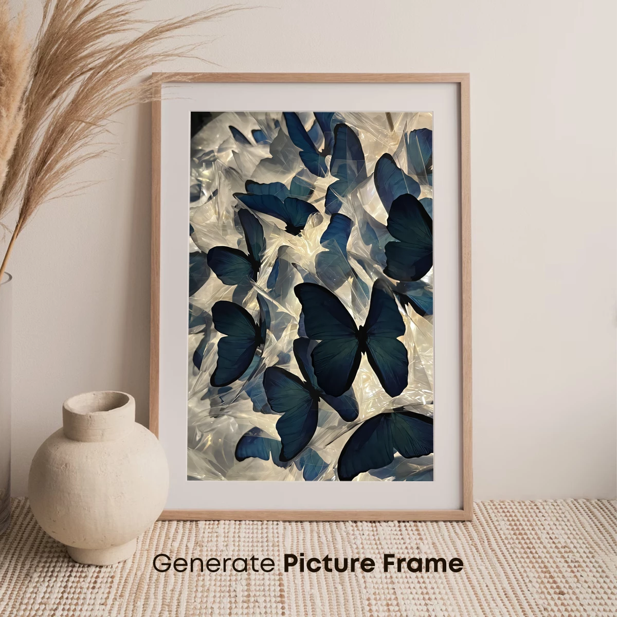 Ethereal Blue Butterflies in Crystal Veil - Image 7