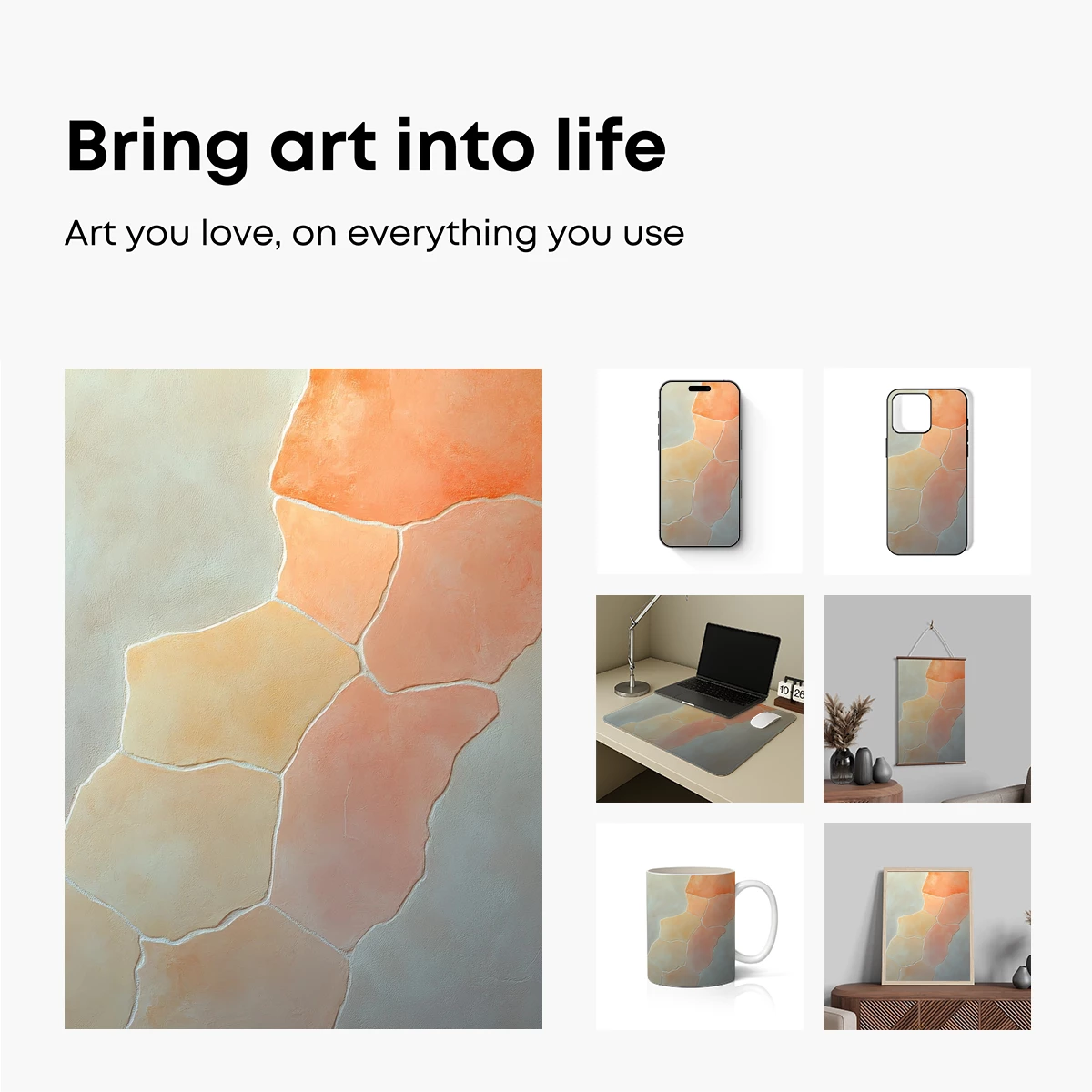 Fractured Terra: Abstract Earth Tones in Geometric Harmony - Image 2