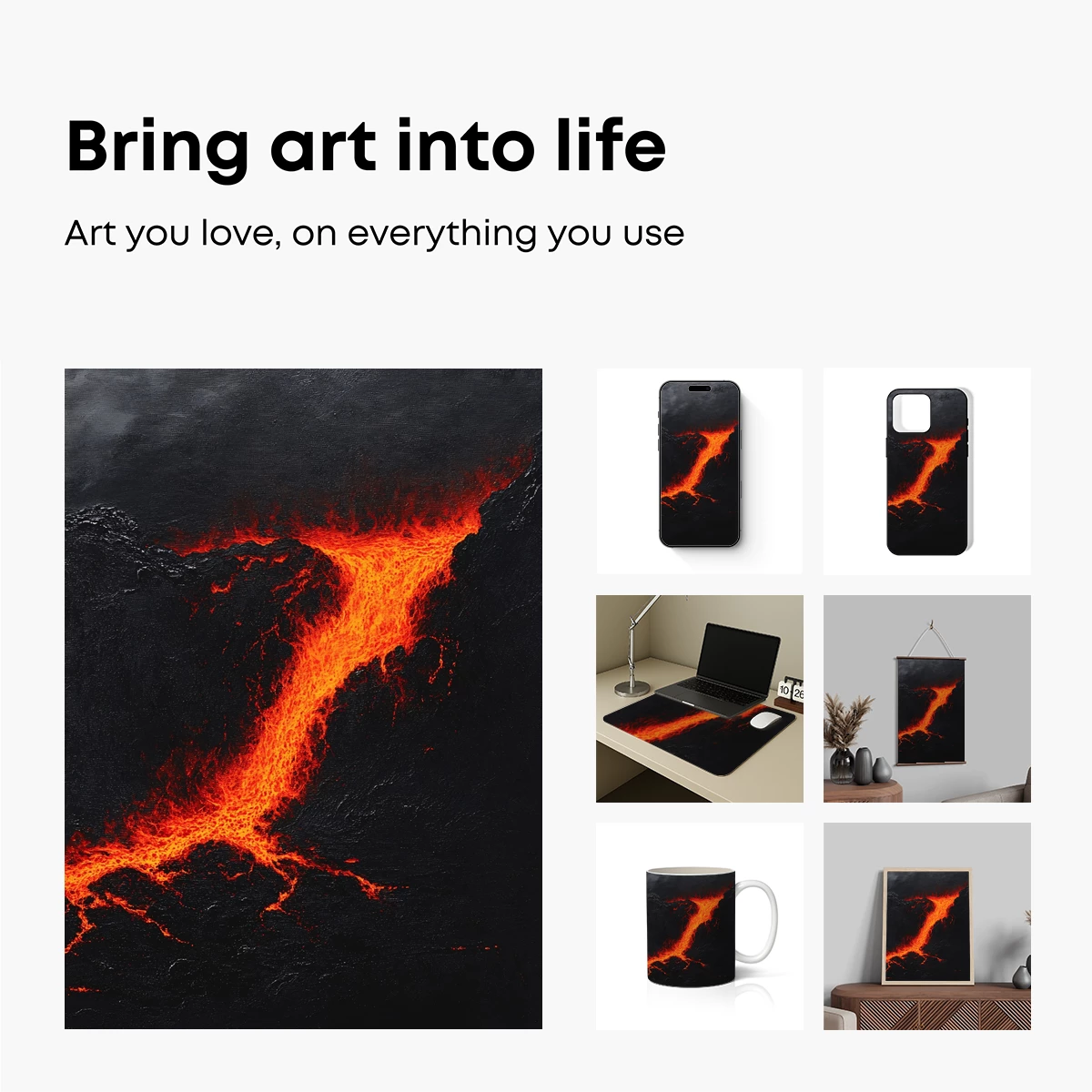 Lava Cascade: Fiery Flow in Darkness - Image 2