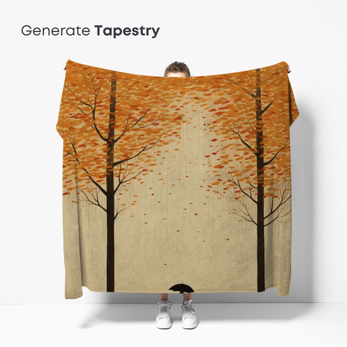 Autumn Rain Symphony: Solitude Under Falling Leaves - Image 5