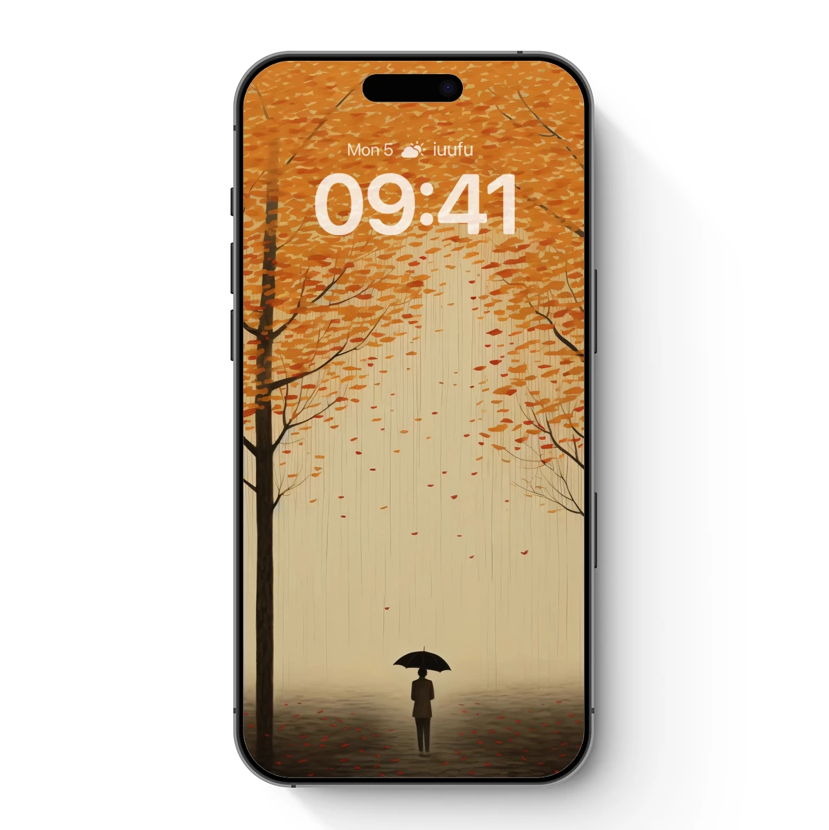 Autumn Rain Symphony: Solitude Under Falling Leaves