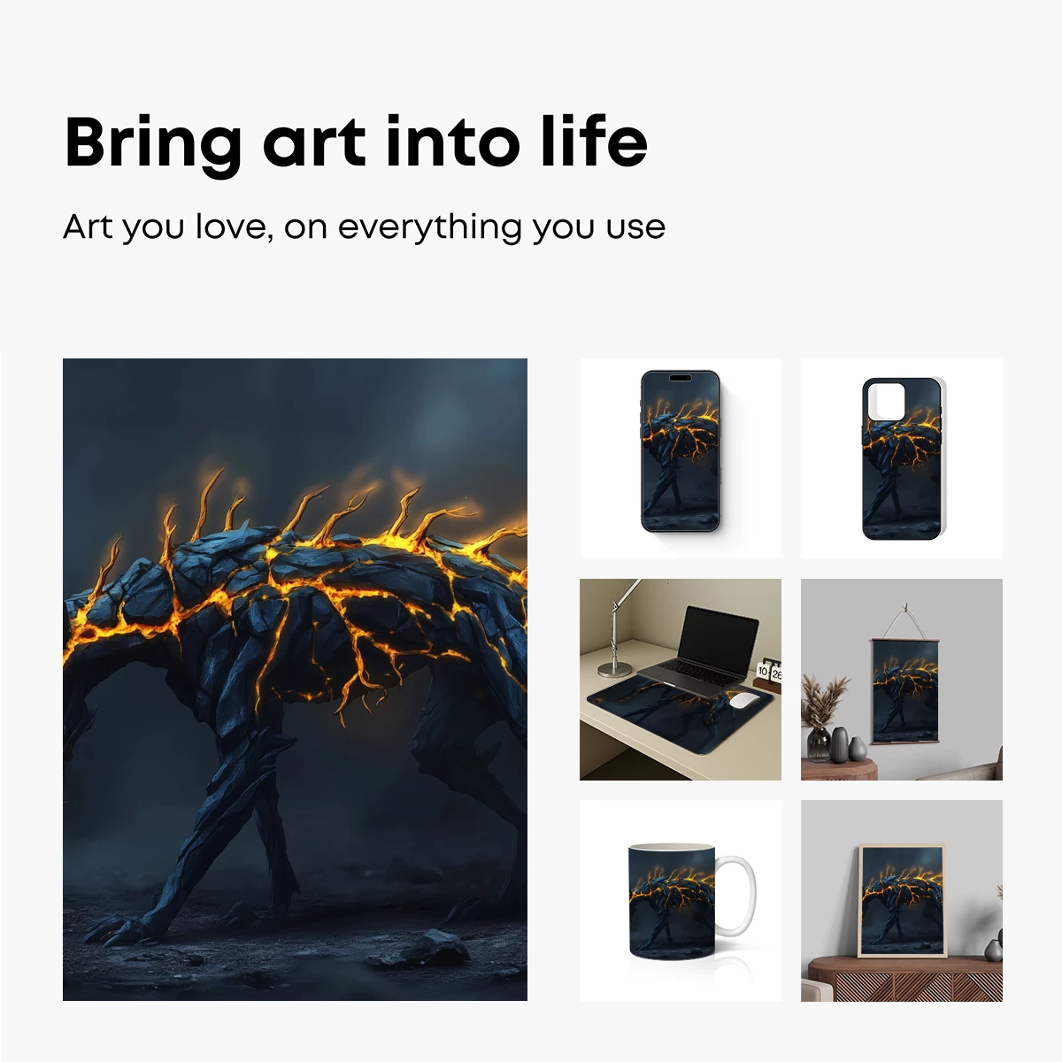 Lava-Forged Beast: Mythical Creature in Flames - Image 2